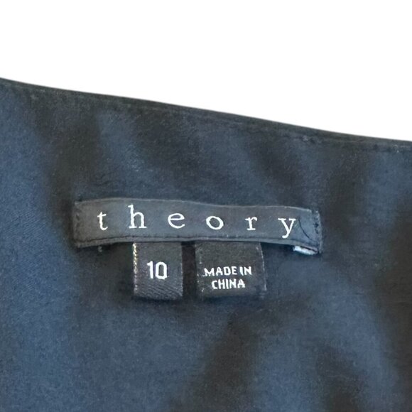 Theory Jaylyn Rove Black Sleeveless Dress A-Line Black Stretch Size 10 Women's - Picture 11 of 12